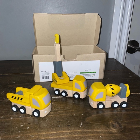 plan toys Other - PlanToys wooden Highway Maintenance vehicle set.